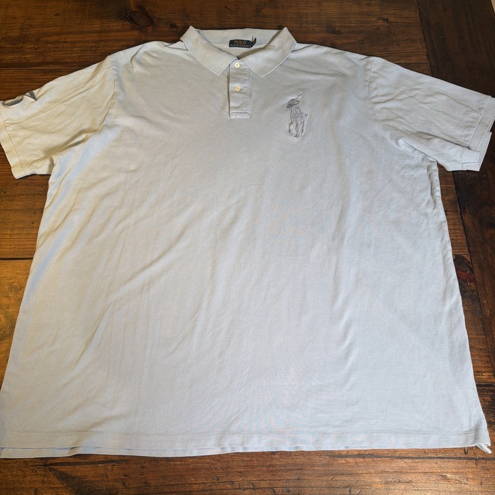 Polo Ralph Lauren Big Pony Polo Men's 4XLT Light Blue Big Tall Short Sleeve